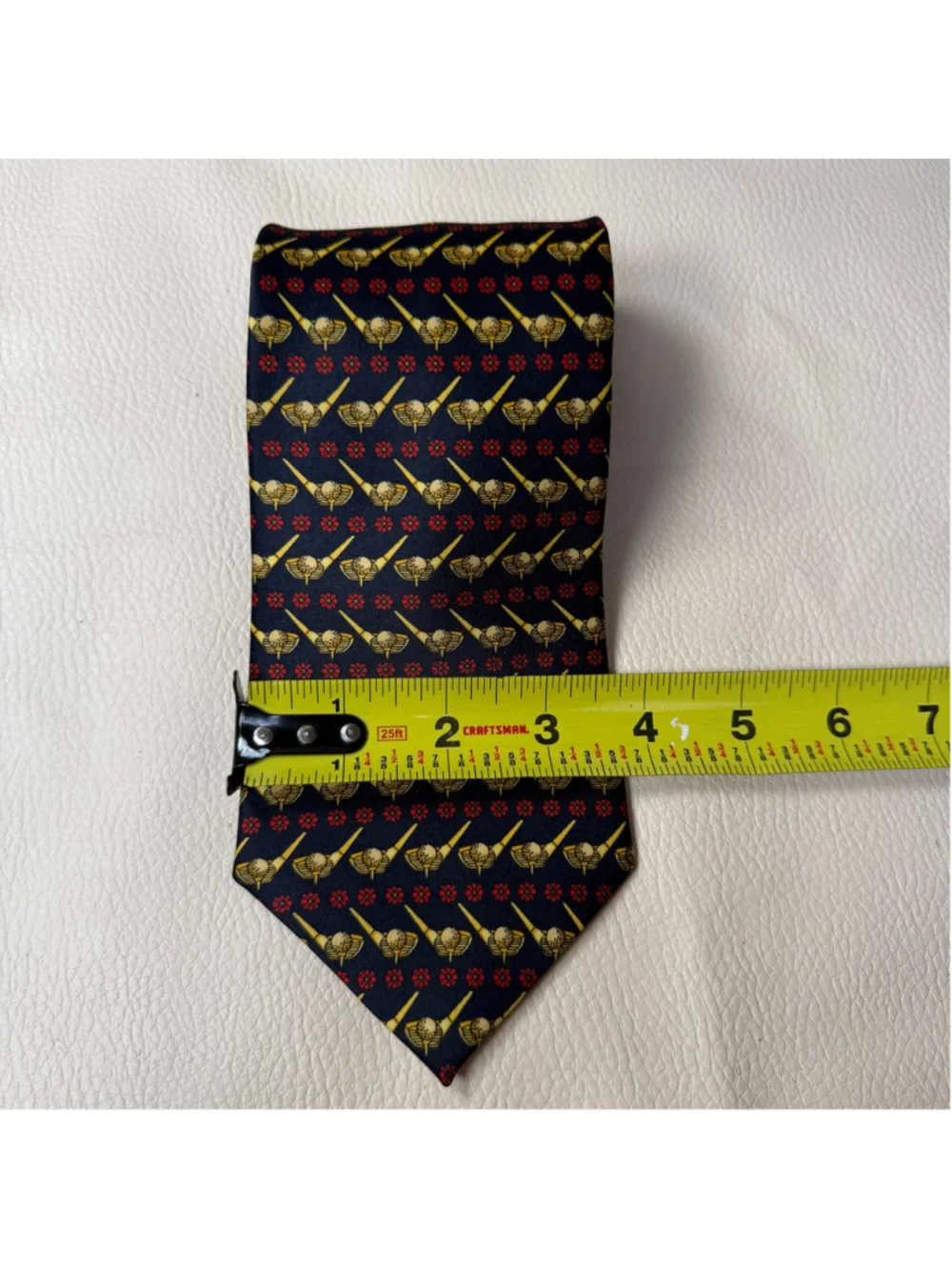 Zeus Golf Tie Navy Golf Ball Tee Novelty Mens Necktie 100% Polyester
